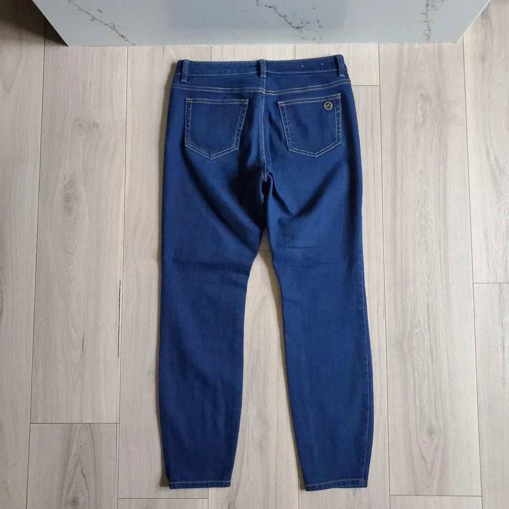 Michael Kors Jeans Womens 6 Blue Izzy Skinny Dark Wash Stretch Denim Logo